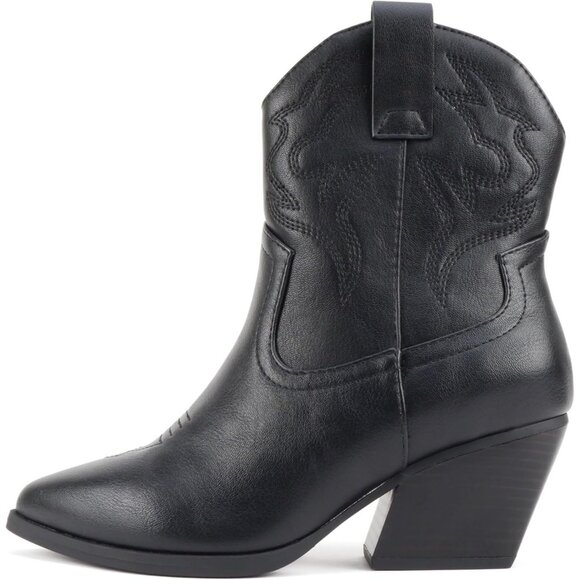 Blazing Ankle Boot Women Black Pointe Toe Camouflage - Picture 1 of 6